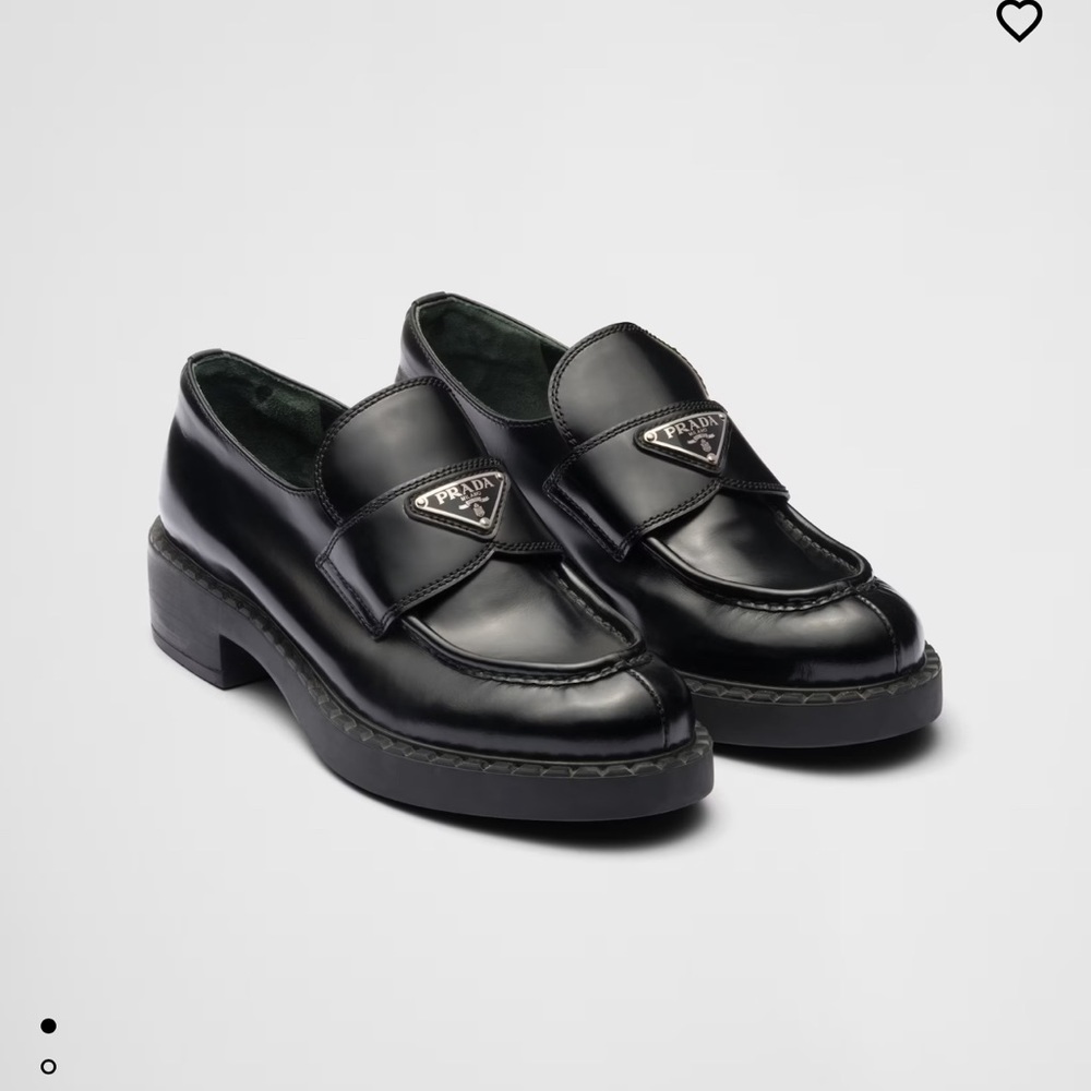 Prada chocolate brushed loafers